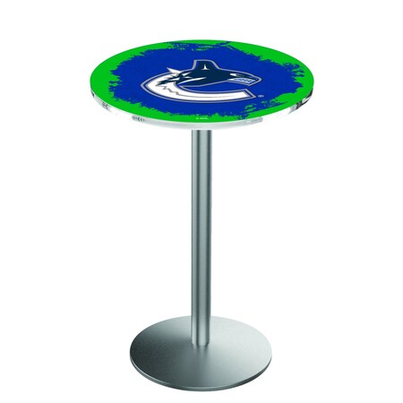 Holland Bar Stool Co 42" Stainless Steel Vancouver Canucks Pub Table L214S4228VanCan
